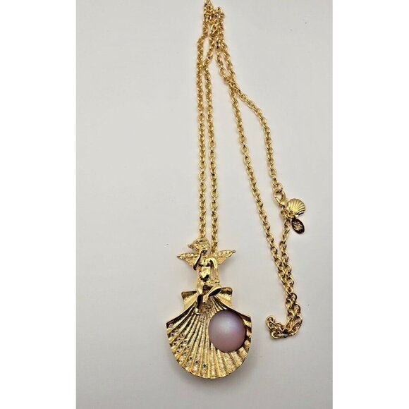 Kirks Folly Whispering Angel Interchangeable Seashell Brooch Pendant Necklace - Picture 3 of 14